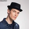 Wide Brim Hats Bucket Mens Fedora hat mens jazz wool felt British handsome and fashionable adult banquet performance party short Eave H6789 yq240403