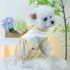 Przycisk odzieży dla psa Zamocowanie ubrania dla zwierząt stylowy kolorowy kombinezon z okrągłym projektem szyi wygodne body