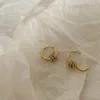 Hoop Ohrringe Trendy Gold plattiert geometrische Ausrüstung Formkreis für Frauen Mädchen Mode Zirkon Schmuckschnalle Typ