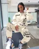 Letter Tracksuit Outfit Print Losse 2 Tweedeksels Set Streetwear Sweatshirt Joggers Matching Ensemble Femme Pices 230629 3069