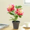 Decorative Flowers 1pc Simulated Fake Potted Plant Artificial Flower Home Decor Faux Peony Desktop Ornament Bonsai