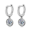 Bijoux Moisanite Stud Hoop Clip Boucles d'oreilles 925 Sterling Silver