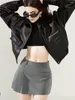 Saias Mini Y2K Roupas de moda coreana de moda fofa plinete para mulheres micro de cintura alta assimétrica