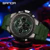 Нарученные часы Sanda Sport 6087 Watch Men Army Army Top Brand Skul
