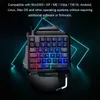 Tangentbord Black Single Handed Gaming Keyboard RGB Backlight Portable Mini Gaming Keyboard Game Controller Lämplig för PC PS4 Xbox Gamer 18x25cml2404