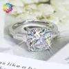 Mosang Stone Womens Ring Pillow 5 D Color 925 Sterling Silver Plated Platinum Couple Ring Hot selling Ring NMHL