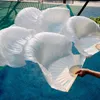 Ciotole Silk Unisex Chinese Veil Dance Fans 1pcs Belly White Color 180x90cm