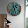 Wall Clocks Single Claw Anchor Wood Grain Clock For Home Decoration Living Room Quartz Needle Hanging Watch Modern Kitchen