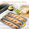 Moldes de cozimento kits de bandeja 3 mofo de pão antiaderente com escova de óleo para ferramentas francesas