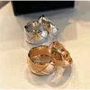 Ring Mens Goldringe für Frauen Klassiker vielseitig und schmaler Diamantkreuzmuster Ring Titanstahl 18K Gold plattiert Licht Luxusschmuck 6mm 9mm