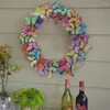 Decorative Flowers Simulation Garland Butterfly Wreath Colorful Art Beautiful Door Ornament Hanging Fashion Handmade