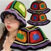 Berets 2024 Ręcznie robione szydełkowane wiadra czapki y2k moda letnia plażowa kapelusz koreański pusty dzianin