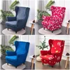 Stoelhoezen print elastische vleugelklep spandex hellende fauteuil single relax wingback sofa slipcovers met zitkussen