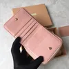 Luxury women wallet nappa leather short wallet card holder mini business designer wallet top quality genuine leather gold metal fashion lady handbag purse with box