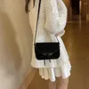 DrawString Xiuya Brown Vintage Shoulder Bag For Women Simple Fashion Casual Square Korean Handbag Luxury Elegant Aesthetic Påsar