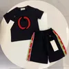 Barn designer pojkar flickor mode tryckt set t-short shorts baby casual barn sportkläder 2 stycken storlek 90 cm-150 cm b12