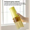 Storage Bottles Olive Oil Dispenser Bottle Auto Fl-ip Condiment Container Scale Mark Lead-Free Borosilicate Glass Kitchen Multifunction