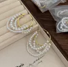 Persönlichkeit eleganter Designer 18K Gold plattiert Hoop Ehrfurcht Ohrringe Klassiker Perlkreis Dangle Eardrop Ohrring für Frauen Hochzeit Engagement Schmuck