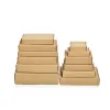 Envelopes 10pcs Kraft Paper Box Natural Corrugated Boxes Small Jewelry Packing Courier Box Logistics Business Gift Box 15x15x5cm/20x14x4cm