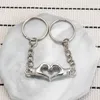 Chaveiros 1 par de keychain de palmeira amor anéis de coração anéis