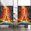 Window Stickers Privacy Windows Film Decorative Oil Painting Style Stained Glass No Glue Static Cling Frosted Tint