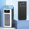 Power cellulare Banks Solar Bank 200000Mah Cavi Costruito Caricatore a bordo Vie La batteria esterna di PowerBank con luce a LED per iPhone 2445