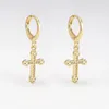 Hoop Earrings Elegant Cross Hook Religious Style Personality Accessories Pendant For Women Men Dinner Party Jewelry 4 Pair