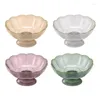 Bowls Modern Fruit Bowl Transparent Flower Shaped High Value Plate Decorative Organizer With Drain Holes For Fruits