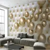 Papéis de parede personalizados de qualquer tamanho PO 3D Metal Metal Metão Soft Soft TV Modern Background Wall Gold Balls Walpapers