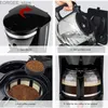 Café das cafeteiras Houselin 12 xícaras de cafeteira pequena máquina de café com filtro reutilizável prato de aquecimento e cafeteira para casa e escritório Y240403