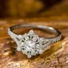 2st bröllopsringar caoshi chic snöflinga form finger ring kvinnlig lysande zirkoniumbröllop band smycken gåva underbara tillbehör för engagemang