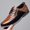 Chaussures décontractées Hommes Design de mode classique PU cuir noir noir respirant business lace-up plus taille