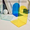 1Pc Transparent Acrylic Bookends Stand Bookshelf Desktop Decorative Storage Rack Bookend Book Holder School Stationery