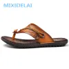 Сандалии Mixidelai Men Sandals Summer Shoes Men Men Beach Sandals Brand Men Casual обувь Flip Flops Кожаные кроссовки мужчины Slippers Size3846