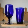 Copos de vinho estrela el vidro copo azul escuro restaurante ocidental copo copo de coquetel sofisticado misturando boca larga