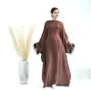 Vêtements ethniques mode brillant surdimensionné Abaya Djellaba Robe musulmane Dubaï Full Longueur Pichettes Islam Kaftan Robes