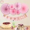 Decoração de festa 6pcs/lotes listra papel fã Fã de aniversário Casamento de parede de parede