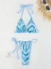 Kvinnors badkläder sexig triangelbikini set bunden sträng baddräkt Kvinnor Push Up Brasilian Bikinis Swimsuit 2 Piece Biquini Beach Wear Wear