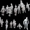 10/50pcs 1: 50/75/100/150/200 Figuras de personas de escala Modelo de plástico White Building Passengers Carácter de tren en miniatura