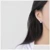 Silver Sier Authentic 925 Sterling Irregar Concave Convex Stud Oreads For Women étudiants Nouvelles mode Femme Géométrique Oreille Drop dhwto