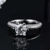 1ct 6 anelli moissaniti artigli per donne sier diamanta anello nuziale gioielli di dita per dita passano il tester spedizione gratuita