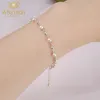 Ashiqi natürliches Süßwasserperlenarmband 925 Sterling Silber Perlenschmuck für Frauen 240319