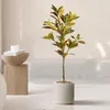 Decorative Flowers 80-120cm Large Artificial Plants Fake Codiaeum Tree Branch Plastic Ficus Fiddle Leaves Tropical Plant For Home