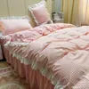 Zestawy pościeli Tekstyles w stylu Koreańszy Księżniczka Czteroczęściowa spódnica łóżka pościel 1,8m Ruffled Duvet Cover Arkusz