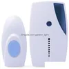 Dörrlås White Portable Mini LED 32 Tune Songs Music Music Soel Voice Wireless Chime Room Gate Bell Doorbell Lägg till fjärrkontroll DH8IE