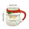 Mugs Christmas Ceramic Drinking Mug Santa Reindeer Cup Holiday Coffee For Table Centerpieces Decor