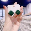 Dange oorbellen groen zirkoon geometrische stud voor vrouwen elegante mode persoonlijkheid dagelijkse accessoires feest sieraden jubileumgeschenken