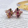 Anéis de cluster teste vendendo anel de prata s925 para mulher rosa ouro natural turmalina 3/6mm presente de menina