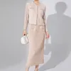 ワークドレスアルシープリーツファッションシャツトップ女性韓国スタイルスリムなエレガントジャケットカジュアルハーフスカートミヤケドレス3ピース