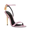 Hälen Tomlies Fordlies S Key Elegant Brand Stiletto Women Sandal Women Padlock Pointy and Naked Sandals Metal Shoes Hardware Party Lock Dress Wedding EU35-42 -HEEL